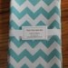 Medium Highchair Splat Mat Aqua Chevron BPA Free - Laminated Cotton 40x40 Inches. Small Tablecloth.