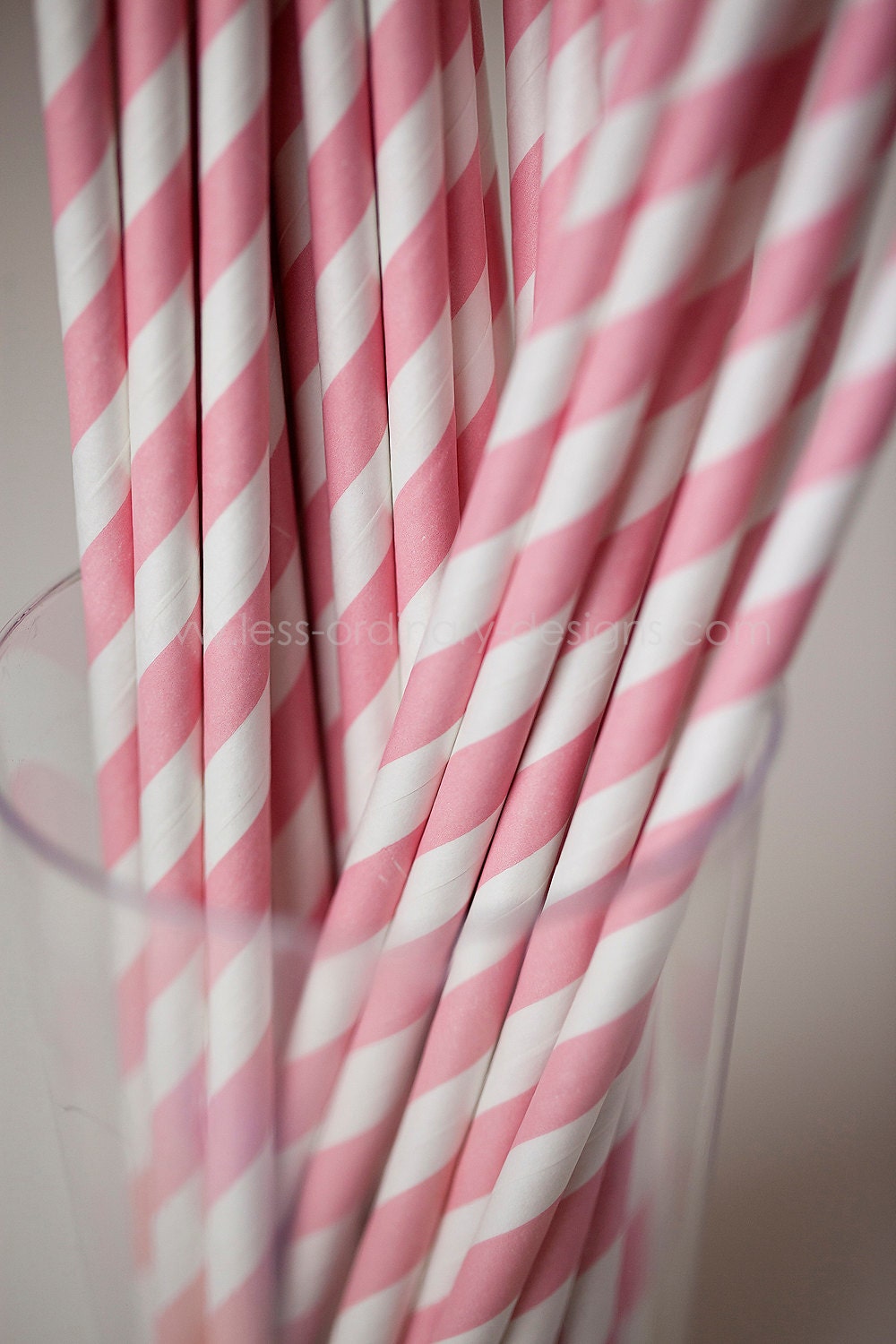 25 light pink paper straws striped pastel pink by saralukecreative