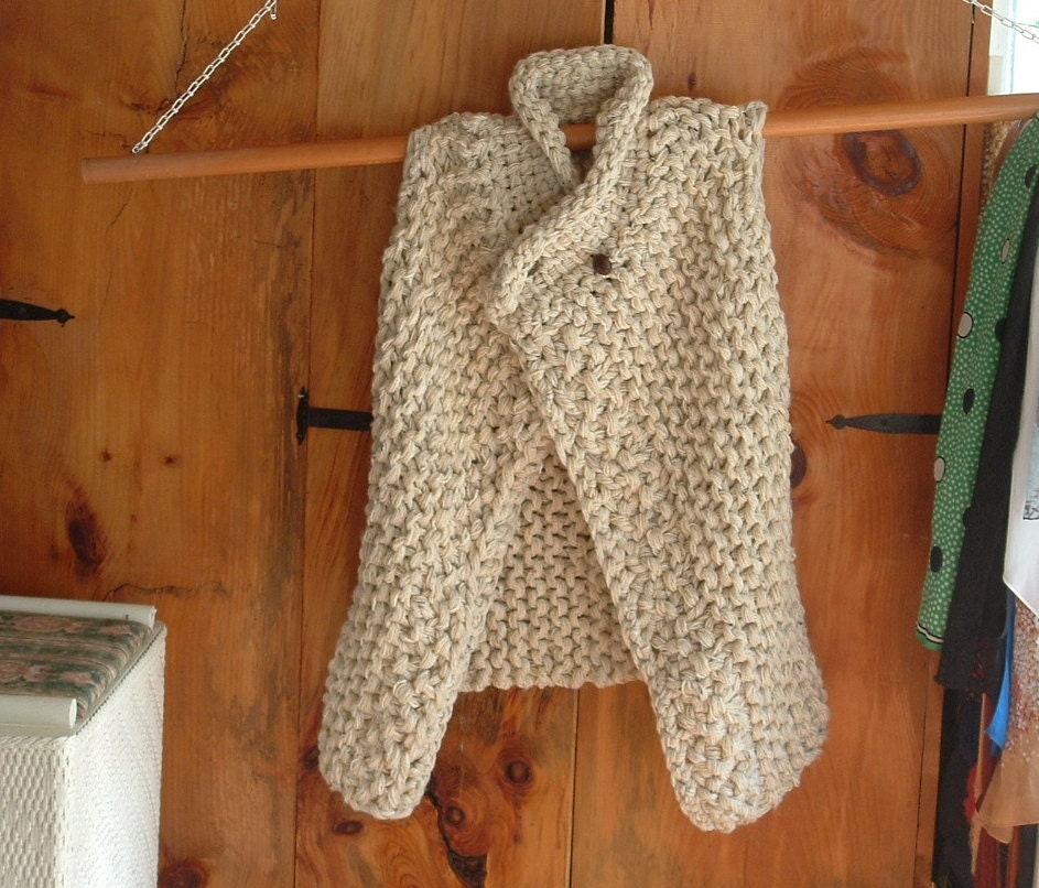 Long asymmetric vest sweater cardigan super chunky knit unisex
