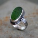 Mermaid Green Sea Glass Ring, Sterling Silver, Hawaiian Jewelry, Beach Glass, Hawaii