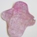 Organic Bamboo Velour Mama Cloth Pad With Wings .. 10 inches Heavy Flow .. Hand Dyed Pretty In Pink