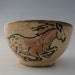 Bowl with horses stoneware pottery