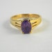 Vintage Ring gilt plated on sterling silver amethyst colored stone, about 45 years old -