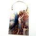 Aceo mixed collage card / Blue Flowers Fairies / OOAK hanger crystals