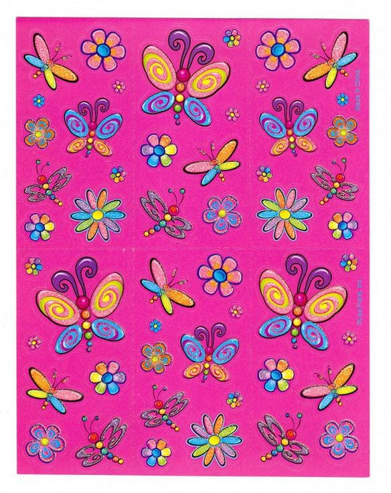 Lisa Frank Butterflies and Flowers Sticker by CollectorsWarehouse