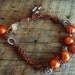 Copper Pearls and Knotted Aged Leather Beaded Bracelet