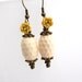 Cream Vintage Bead with Yellow Enamel Flower Earrings Buy 3 Get 1 Free