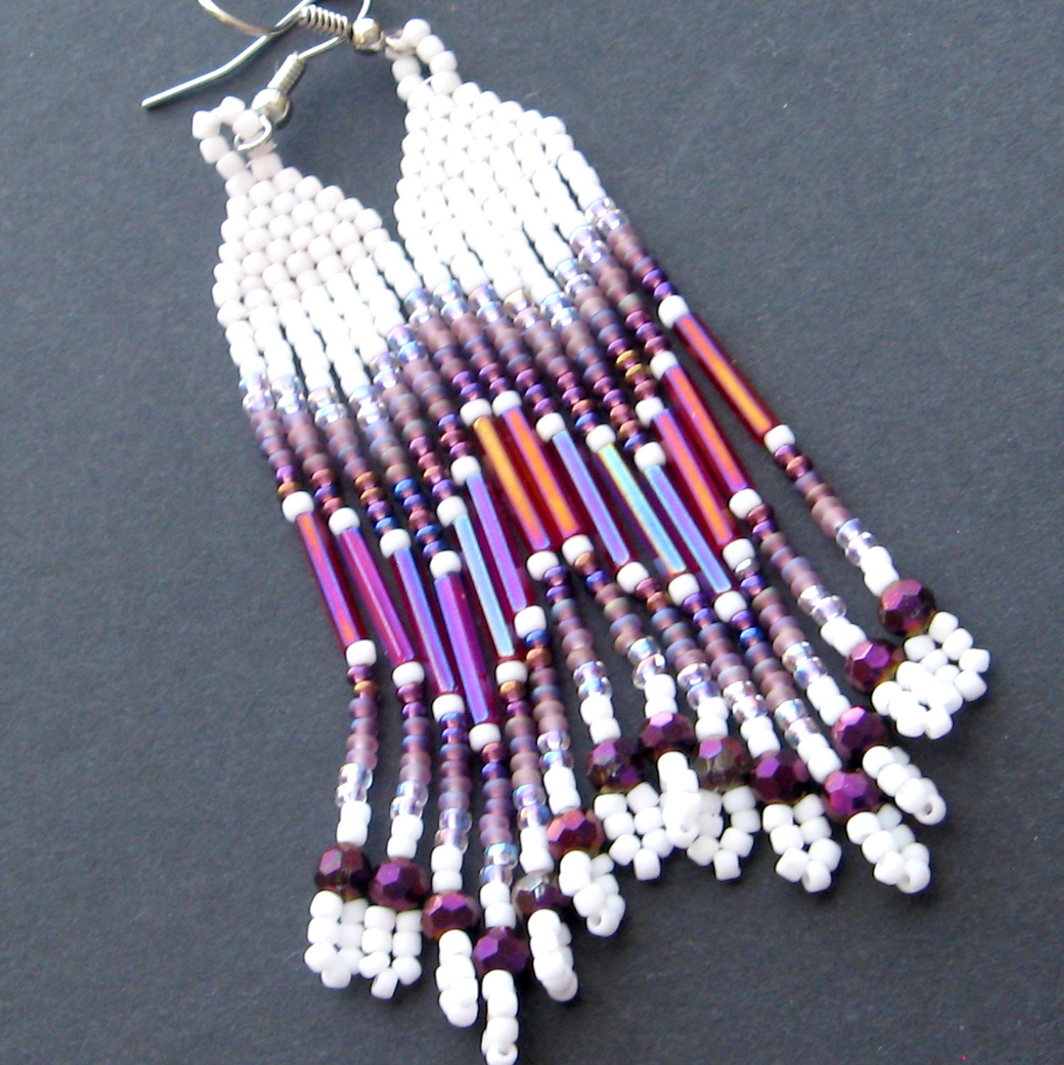 Native American beaded earrings seed bead earrings powwow