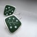 Square Silver Earrings - Pine Green Resin Earrings & Sterling Silver Earrings - UK - Graphico