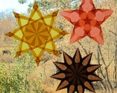 3 Waldorf Window Stars in Spicy Fall Colors of Gold, Orange, and Brown (Set of 3 Stars)