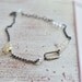 Minimalist Pastel Pink Yellow & Blue Aquamarine Oxidized Sterling Silver Chain Bracelet