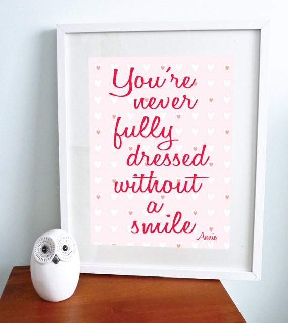 Items similar to You&#39;re never fully dressed without a smile print on Etsy