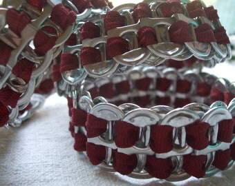 Men's Bracelet Maroon FistiCuff Tab Top Cuff