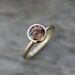 Mauve Tourmaline and 14k Yellow Gold Ring, Open Bezel Solitaire Design, Size 8 One of a Kind Ring