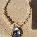 Im Just a Mushroom Phat Hemp Necklace with Blue Glass Mushroom Pendant