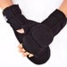 Black Convertible Gloves Mittens, Xmittens Fingerless Gloves, Recycled Fleece, size SMALL
