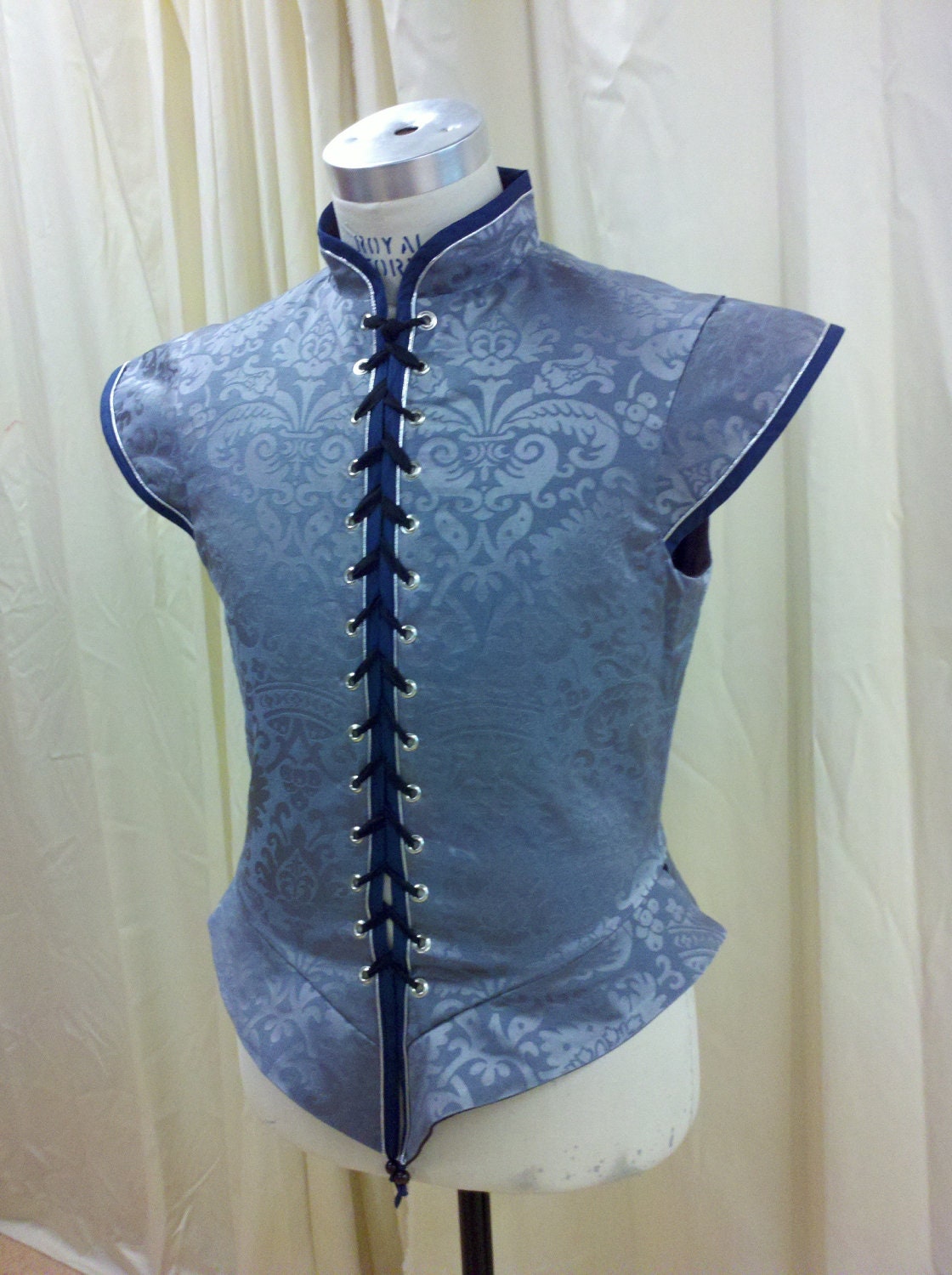 Light Blue Renaissance Men's Brocade Doublet for faire or
