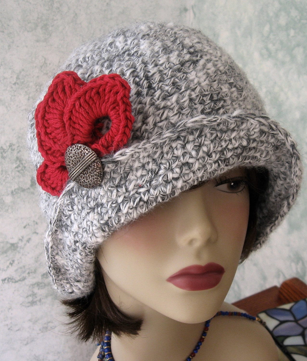 Crochet Hat Pattern Flapper Style With Brim Petal Trim And
