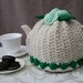 4-6 cup Cream and Green Teapot Cozy - Ready to ship