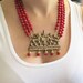 Bib Necklace Chunky Red Glass Bead Multistrand Necklace Statement Necklace Game of Thrones Inspired Handmade Jewelry
