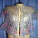 Nylon bed jacket / pink flowers / 1950s / feminine