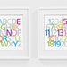 ABCs and 123s - Brights - 8 x 10 nursery wall art print - children's wall art, nursery decor, kids room, playroom, baby room