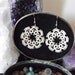 Beige Needle Tatted Antique Lace Victorian Earrings