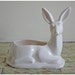 Vintage White Ceramic Deer Planter