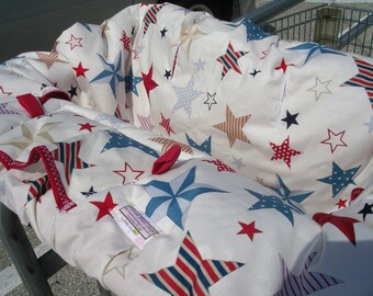 Boutique Shopping Cart Cover STARS and STRIPES Shopping Cart Cover