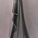Black Waltz Length Wedding Veil With Silver Lace And Crystals