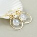 Moonstone Gold Hoop Earrings, Gemstone Hoop Earrings