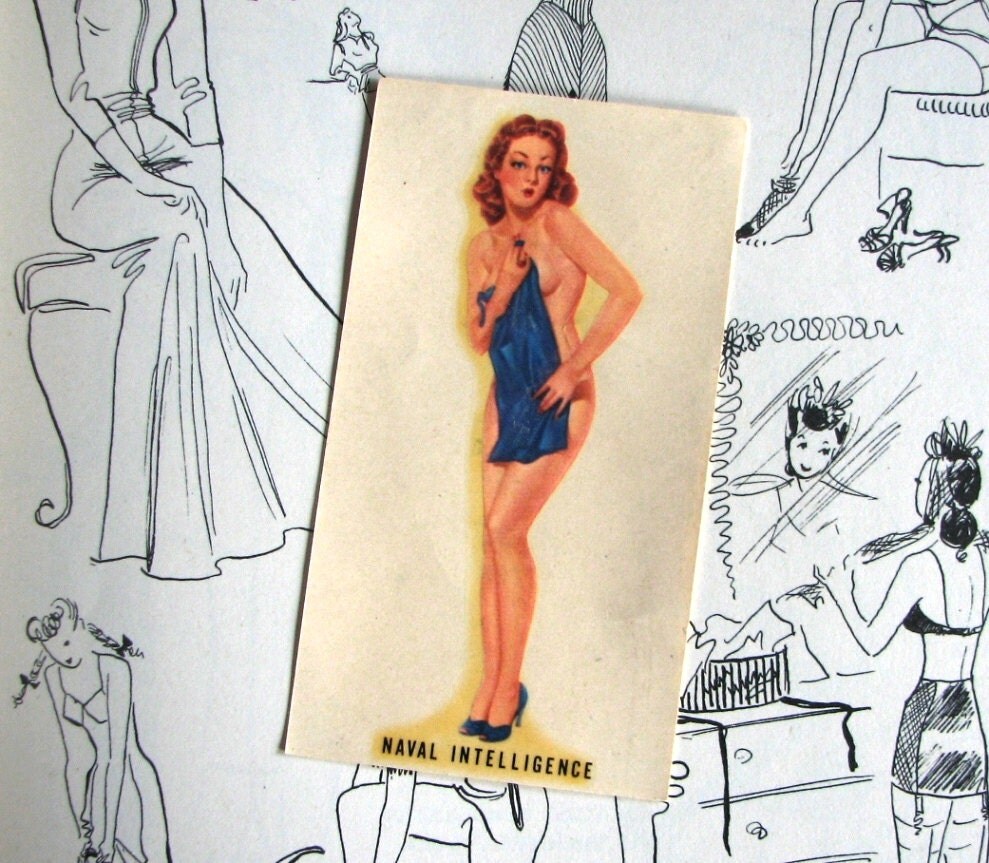 1940s vintage Pin up girl decal Naval by BernadetteLondon on Etsy