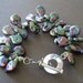 Rich Rainbow Baroque Coin Pearl Peridot Sterling Toggle Clasp Bracelet Cuff - Sample Sale