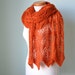 Lace knitted shawl orange G761