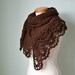 Crochet shawl with royal trim Chocolate brown H773