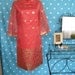 SALE 60s Indian Kameez Sari Coral Pink Shift Evening Dress for Scrap Fabric