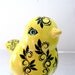 Spring Yellow Birdie: Hand painted Ceramic Bird