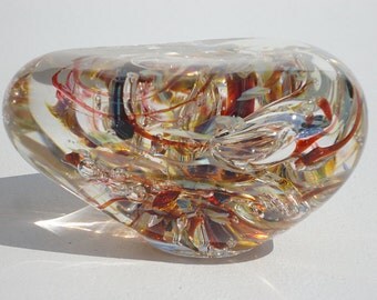 Multicolored Glass Freeform Paperweight - Free Shipping