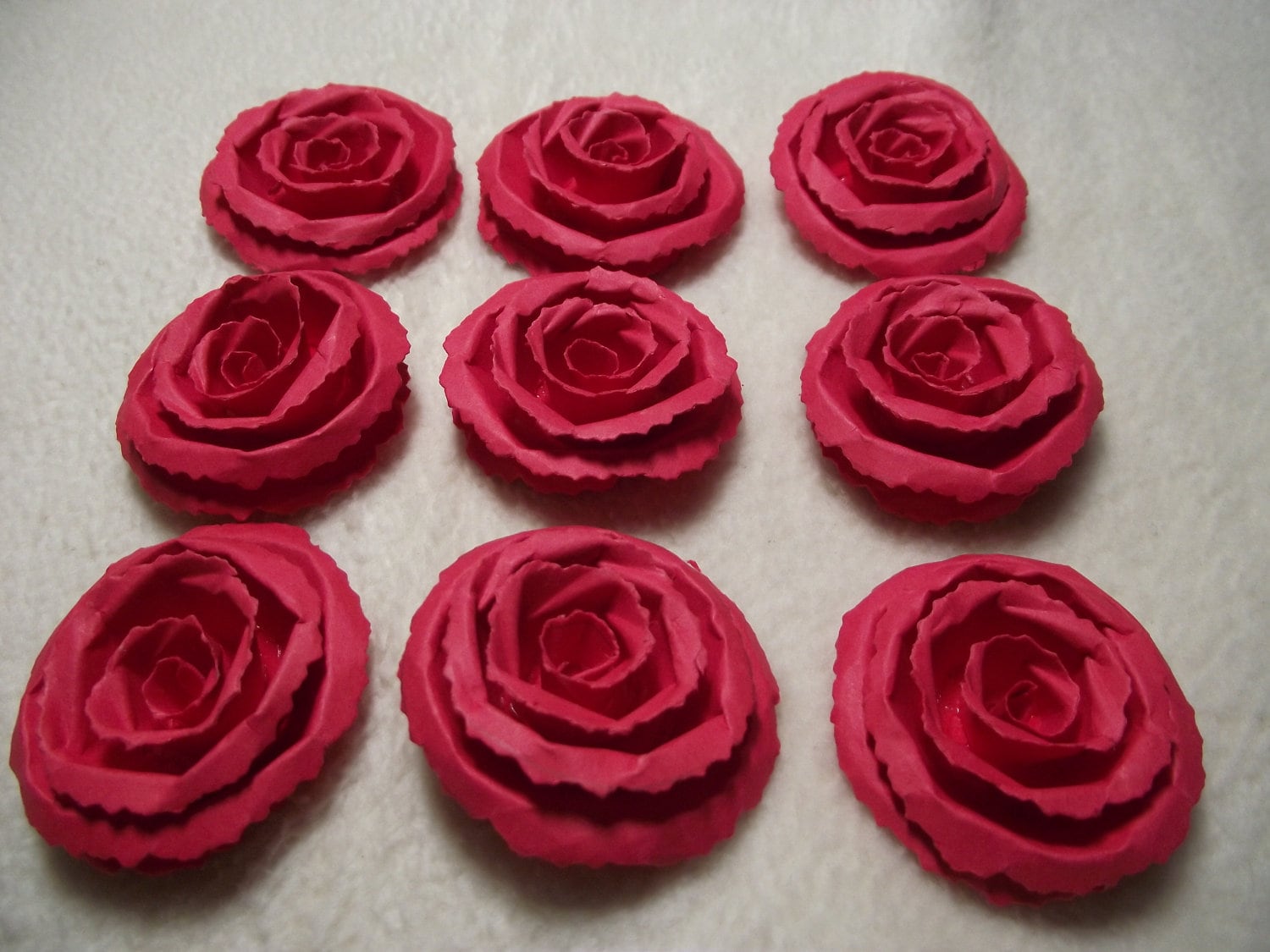 Scrapbook Paper Flowers...9 Piece Set Very Beautiful and