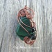 Green Malachite Necklace - Wire Wrapped Stone Pendant in Antique Copper
