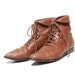 Mocha Brown Leather Lace up Ankle Boots size 5.5