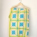 VTG yellow and turquoise afghan