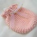 Crocheted Peach Mini Pouch. Cotton. Bag.