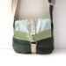 Satchel // Forest Green Canvas - Mint Vinyl - Turquoise Striped Cotton // Made to Order