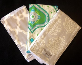 Burp Cloths - Teal Chandra BurpieTrio