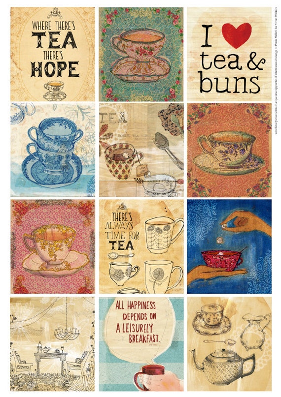 items similar to tea time tags diy printable digital