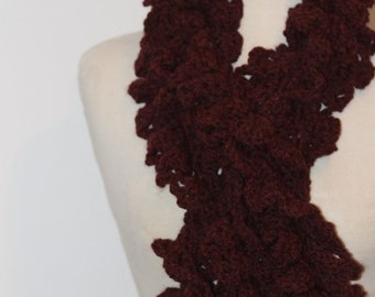 Crochet Ruffle Scarf Spiral Scarf B ohemian Burgundy Extra Long Ten Crochet Twisted Fringe Scarves For Summer Crochet Ruffle Scarf Spiral Scarf B ohemian Burgundy Extra Long Ten Crochet Twisted Fringe Scarves For Summer