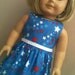 Blue Dress with Red, White and Blue stars / doll clothes fits American Girl doll