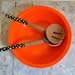 Orange Bowl - large handmade bowl - Wobbly Plates Series