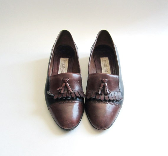 Vintage Nordstrom Two Tone Fringe Loafers by OiseauVintage on Etsy